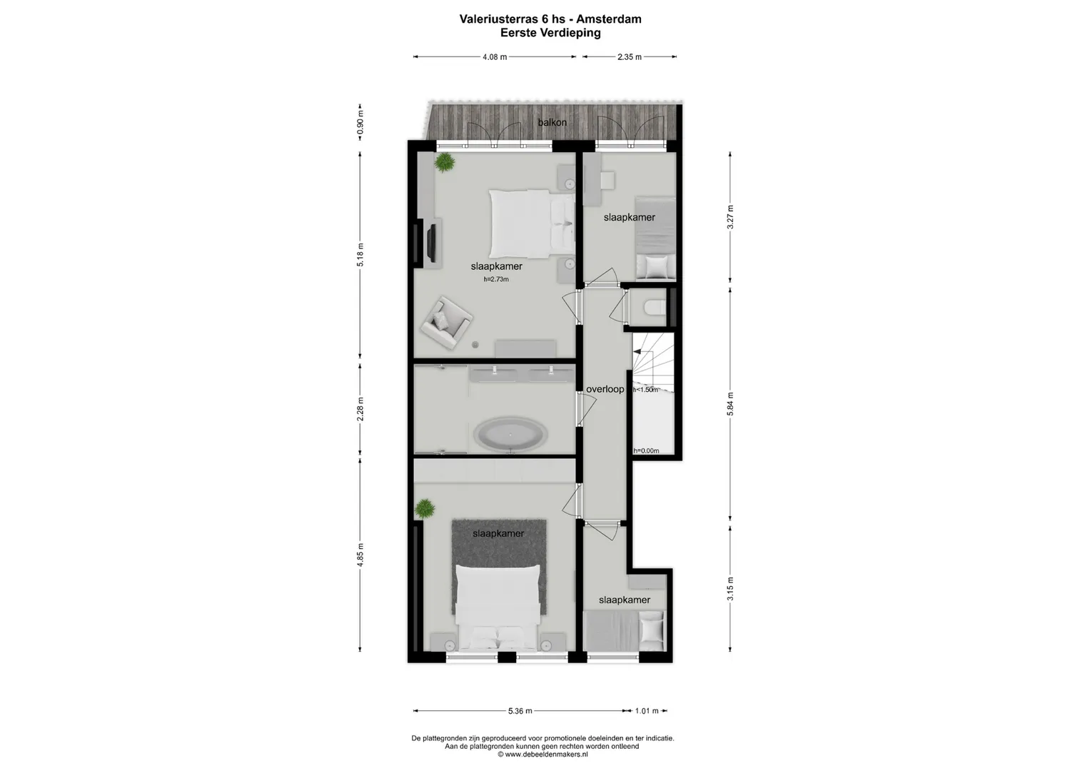Valeriusterras 6 hs - Eerste verdieping