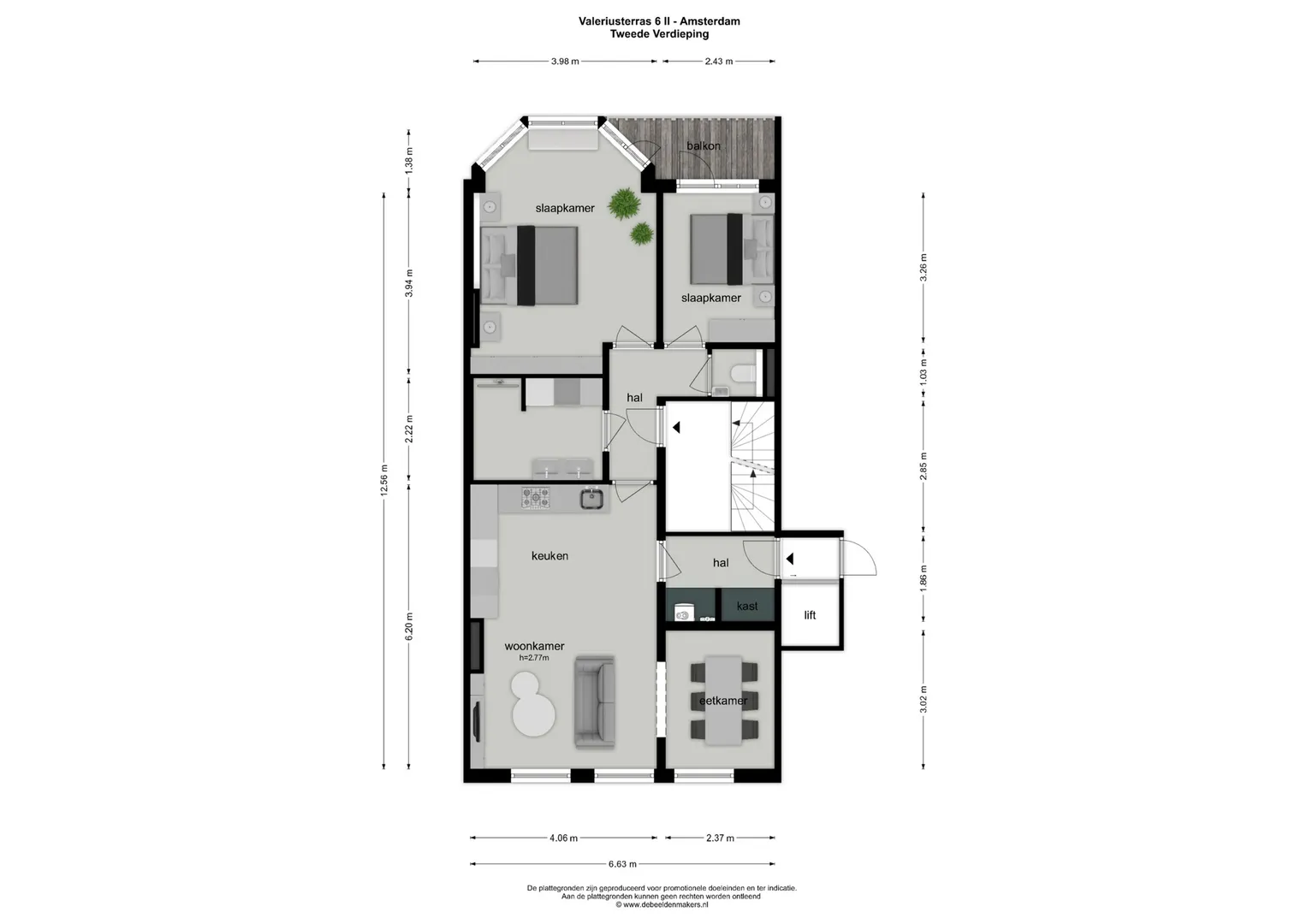 Valeriusterras 6 II - Tweede verdieping