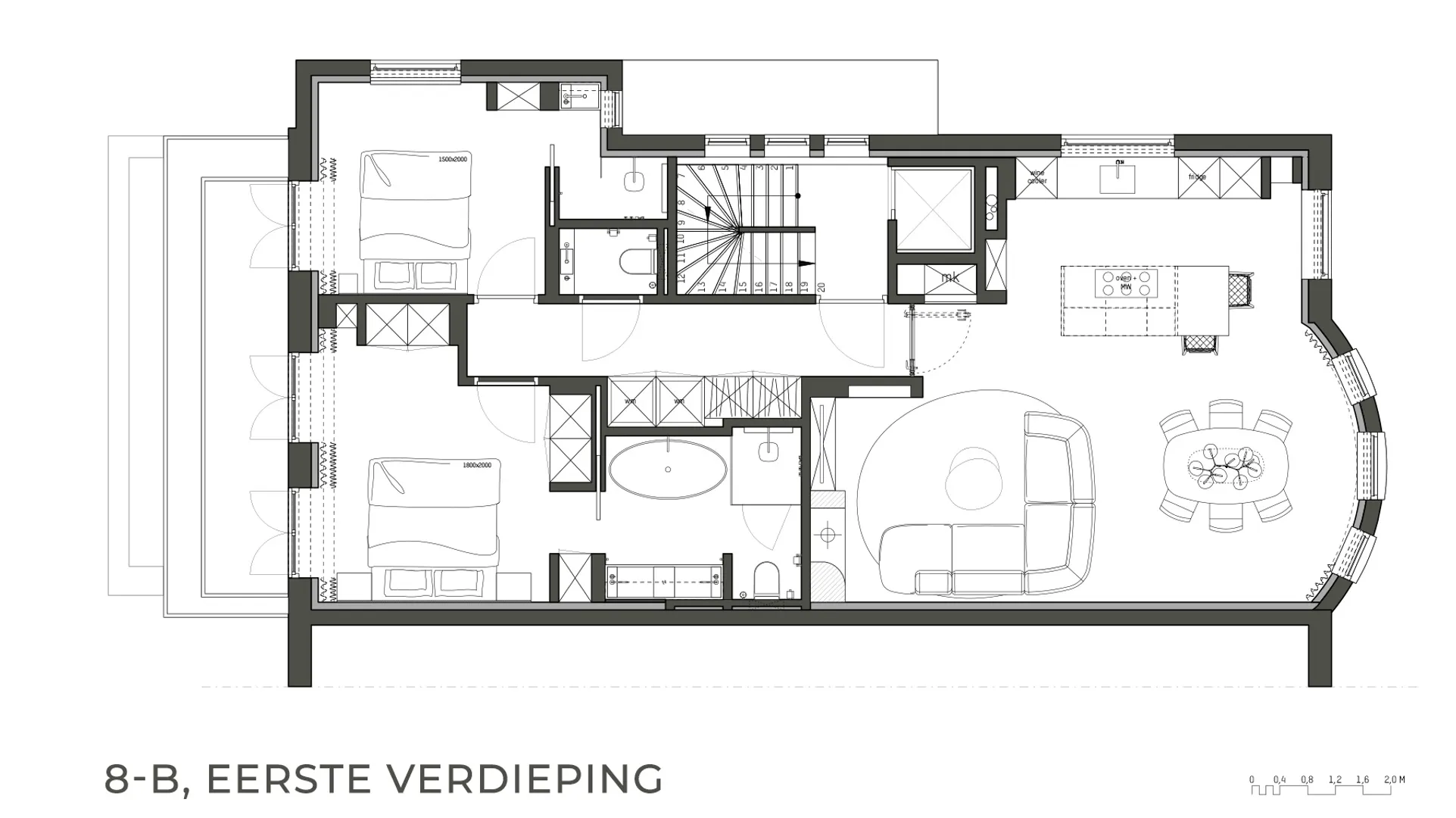 8-B, eerste verdieping